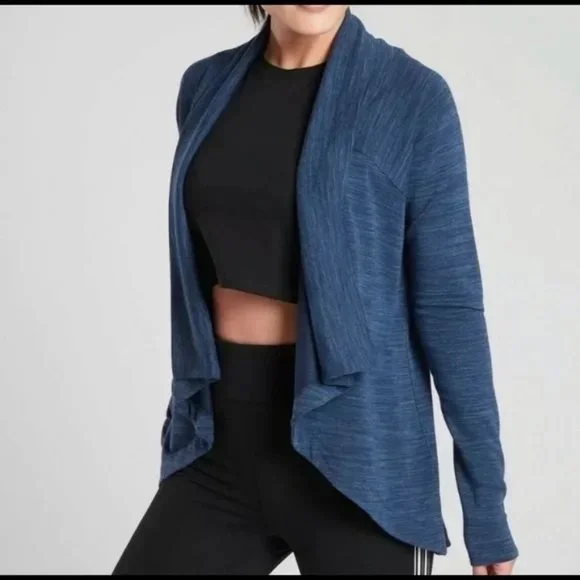 Athleta Nirvana Wear Two Ways Wrap blue heather small - Picture 1 of 6